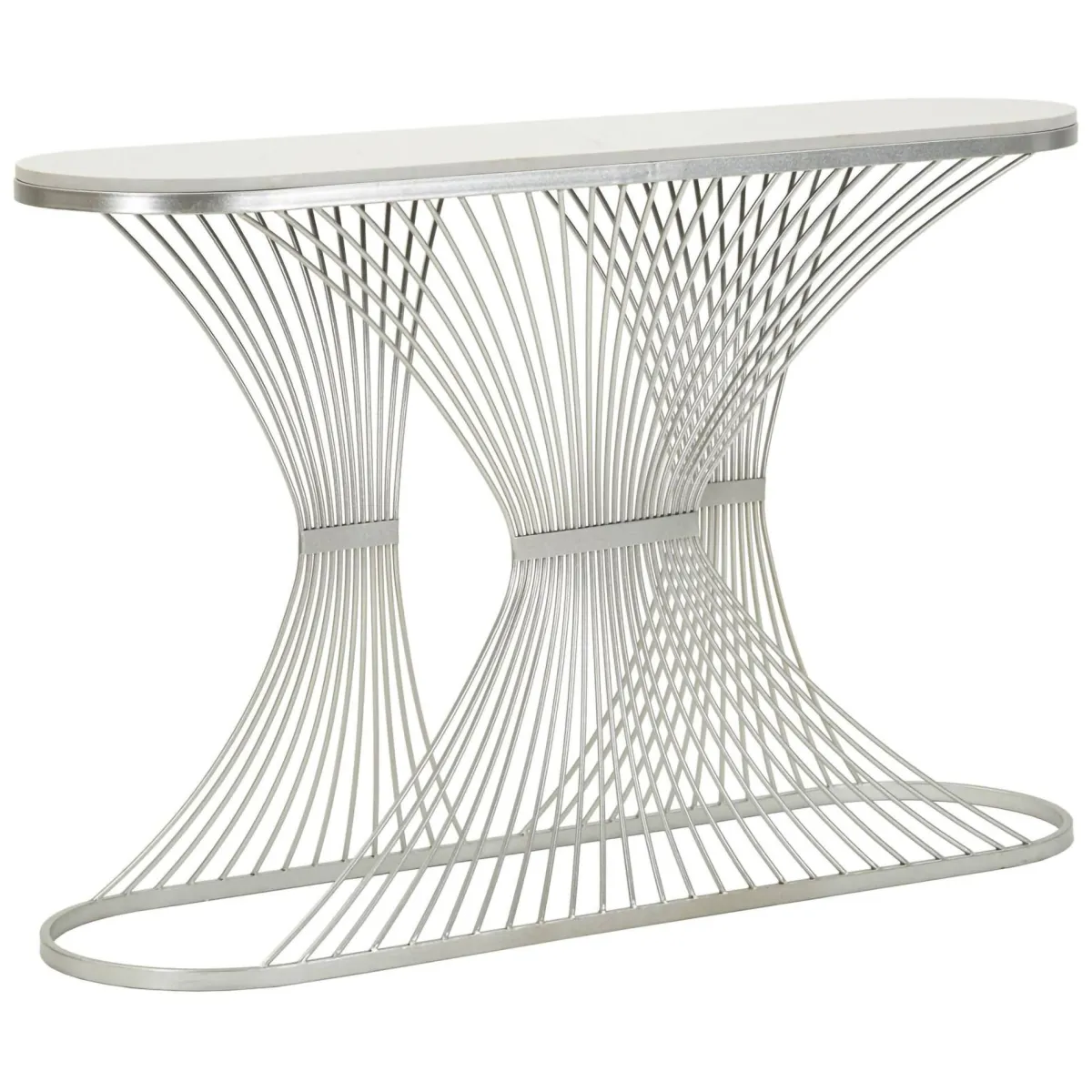 Consolle > Dmora Consolle design in metallo 120x35x79h cm - Branduzzo Argento
