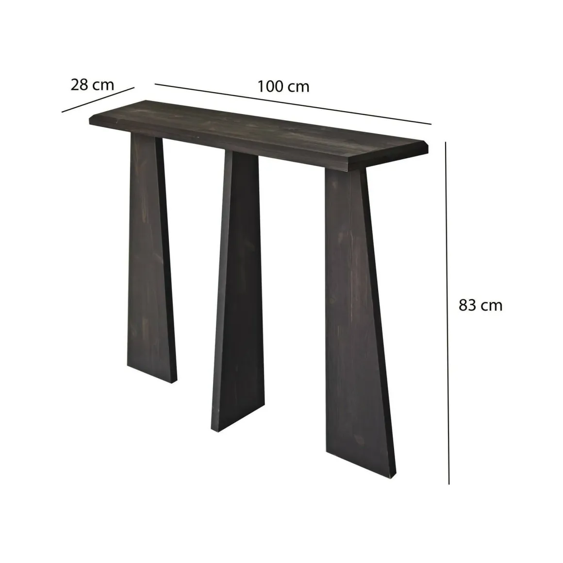 Consolle design 100x28x83h cm antracite - TomoeGozen