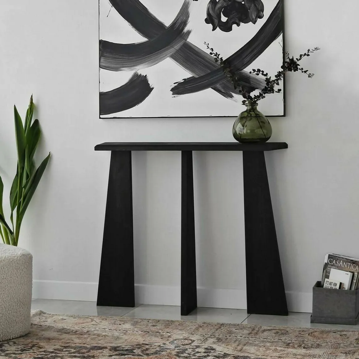 Consolle design 100x28x83h cm antracite - TomoeGozen