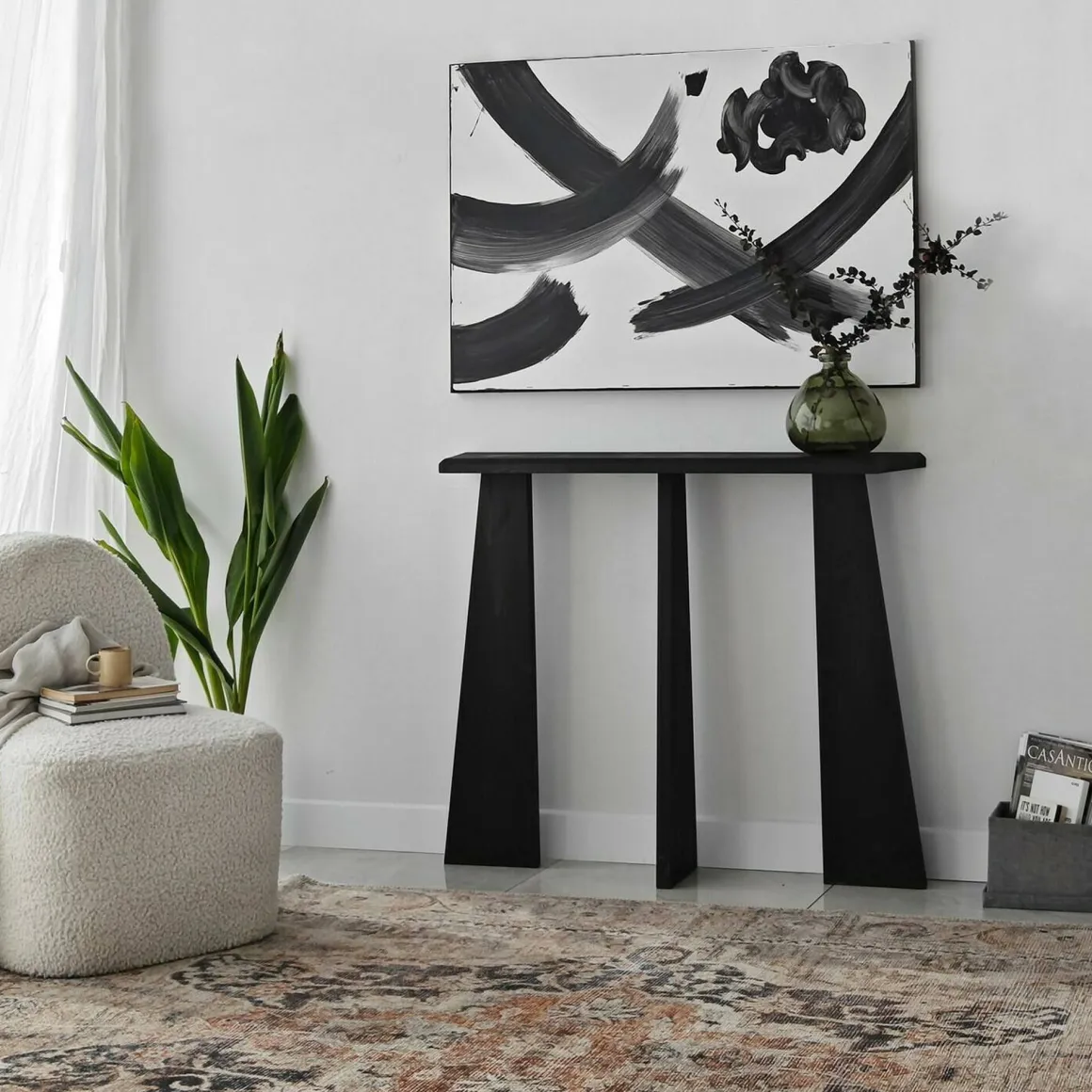 Consolle design 100x28x83h cm antracite - TomoeGozen