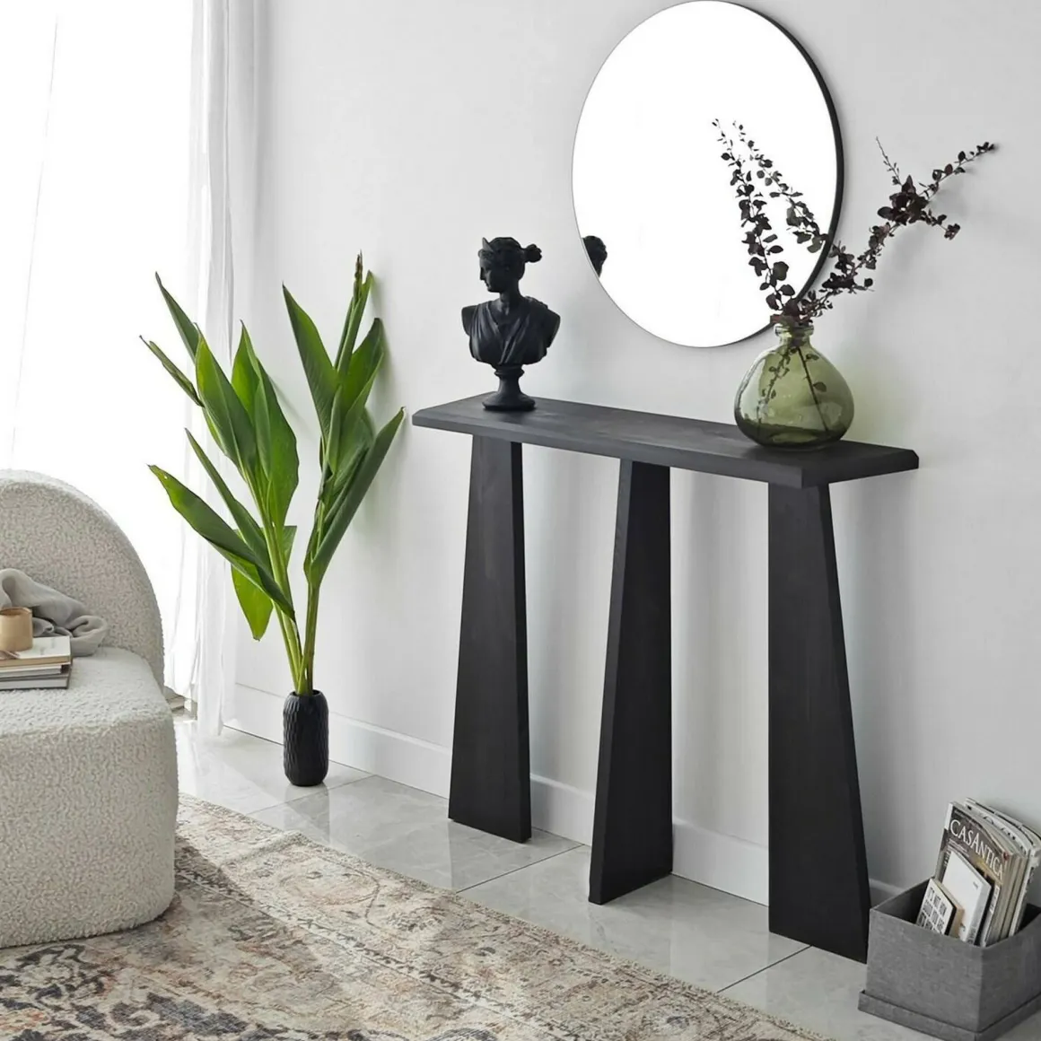 Consolle design 100x28x83h cm antracite - TomoeGozen