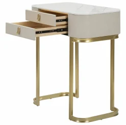 Consolle elegante 70x40x80h cm crema e oro - Ronda