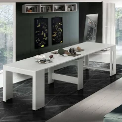 Consolle|Cucina > Dmora Consolle estensibile 4-12 posti - Anello Bianco Anticato