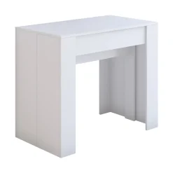 Consolle > Dmora Consolle estensibile 4-10 posti effetto legno bianco - Maner Bianco Effetto legno