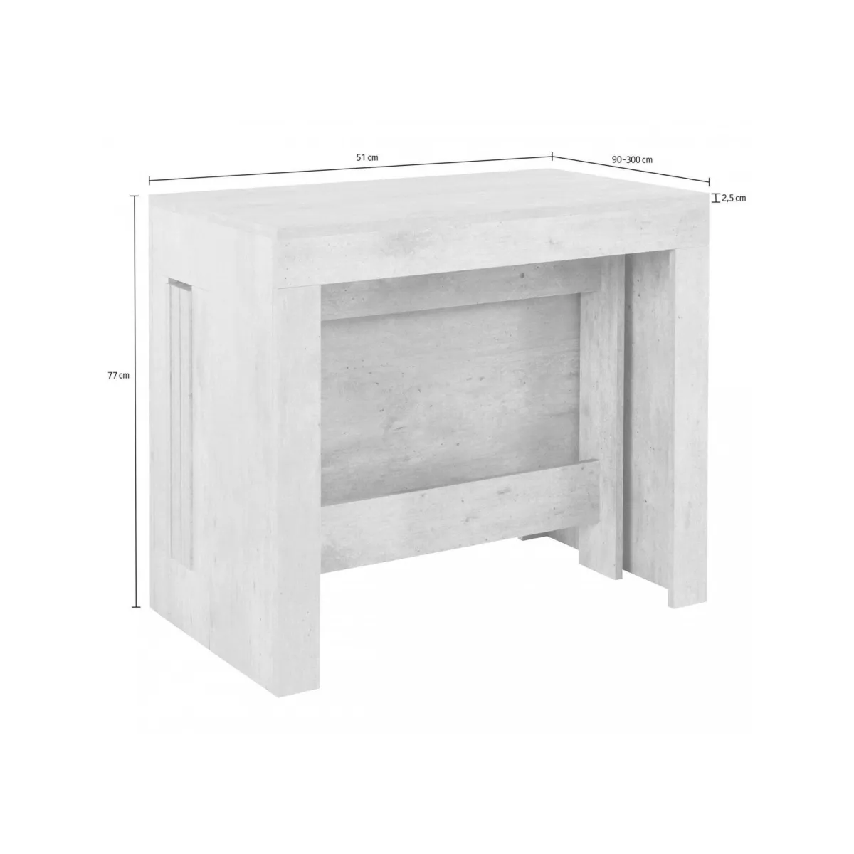 Consolle|Cucina > Dmora Consolle estensibile 4-12 posti - Anello Grigio
