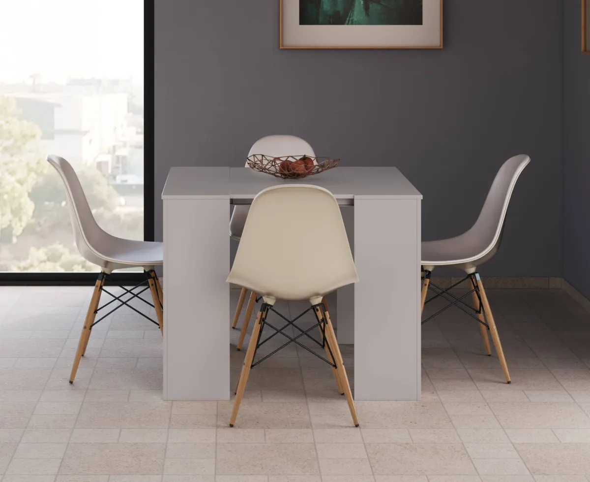 Consolle|Cucina > Dmora Consolle estensibile sala da pranzo 4-10 posti - Abicitren Bianco Lucido