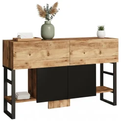 Consolle|Salotto > Dmora Consolle industrial 138x43x83h cm quercia - Izo Marrone Quercia