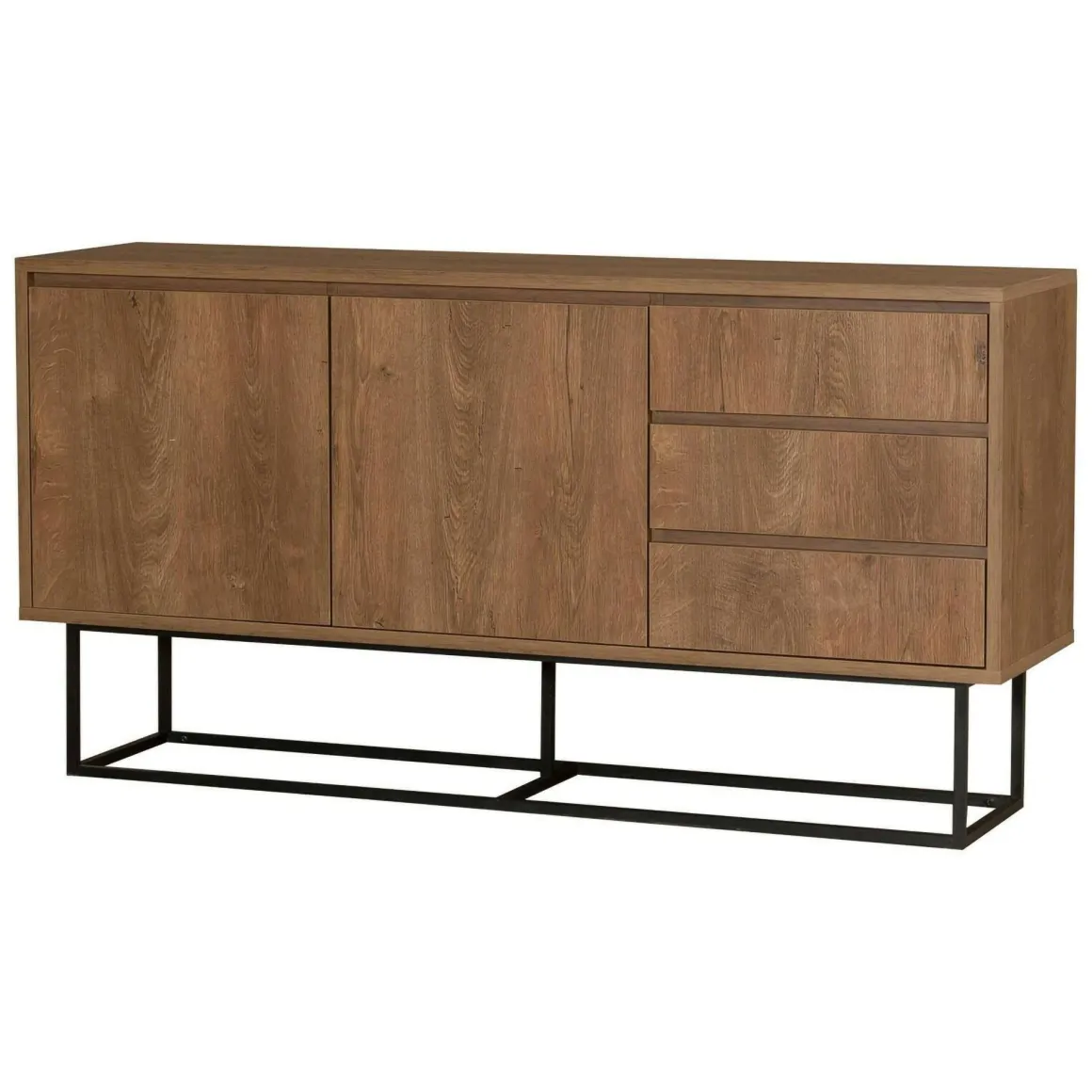 Consolle larga 140x36x72h cm noce e nero - Credenza Kuwait