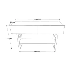 Consolle|Salotto > Dmora Consolle legno e metallo 139x43x75h cm quercia - Izo Marrone Quercia