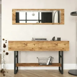Consolle|Salotto > Dmora Consolle legno e metallo 139x43x75h cm quercia - Izo Marrone Quercia