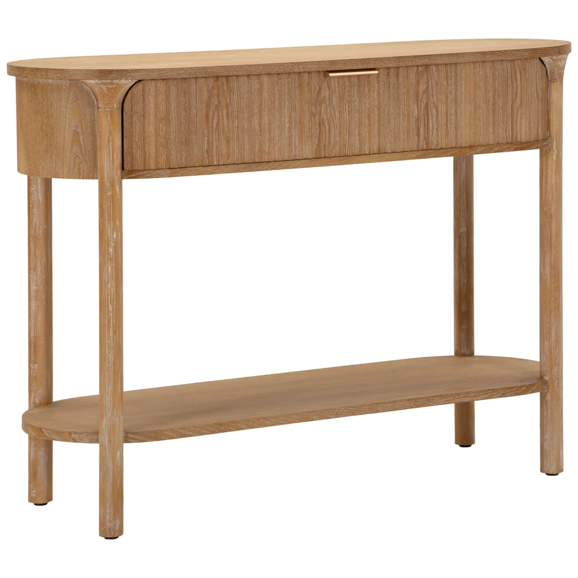 Consolle Marrone Ciliegio oro 2 Ripiani Effetto Invecchiato con 1 Cassetto 110x40x80h cm, Materiale Struttura in Metallo - Faliha