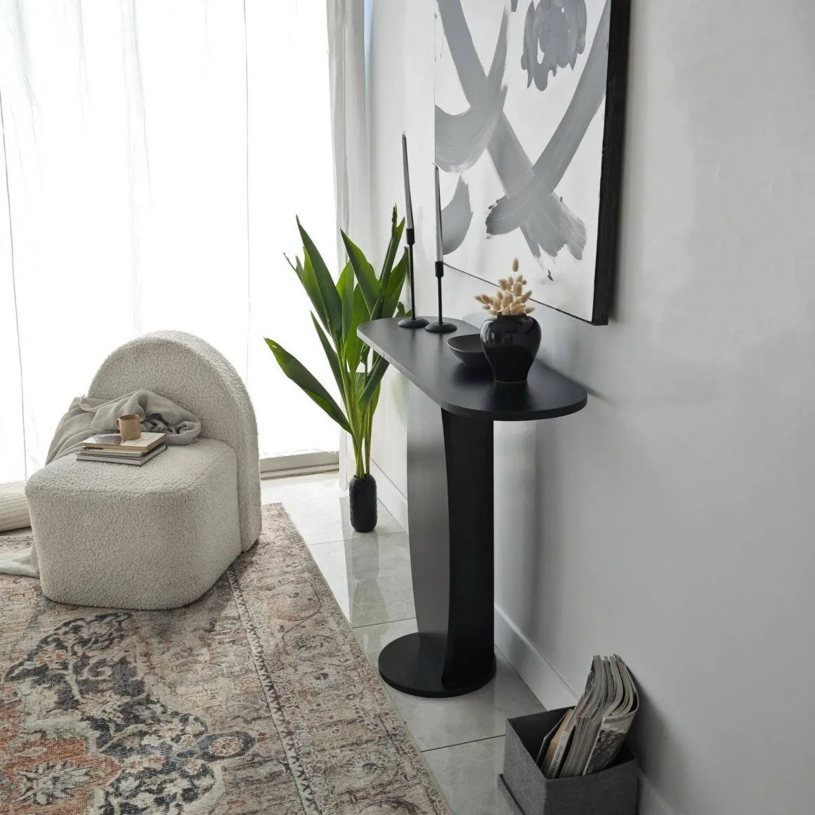 Consolle moderna 100x30x81h cm antracite - Assuntina