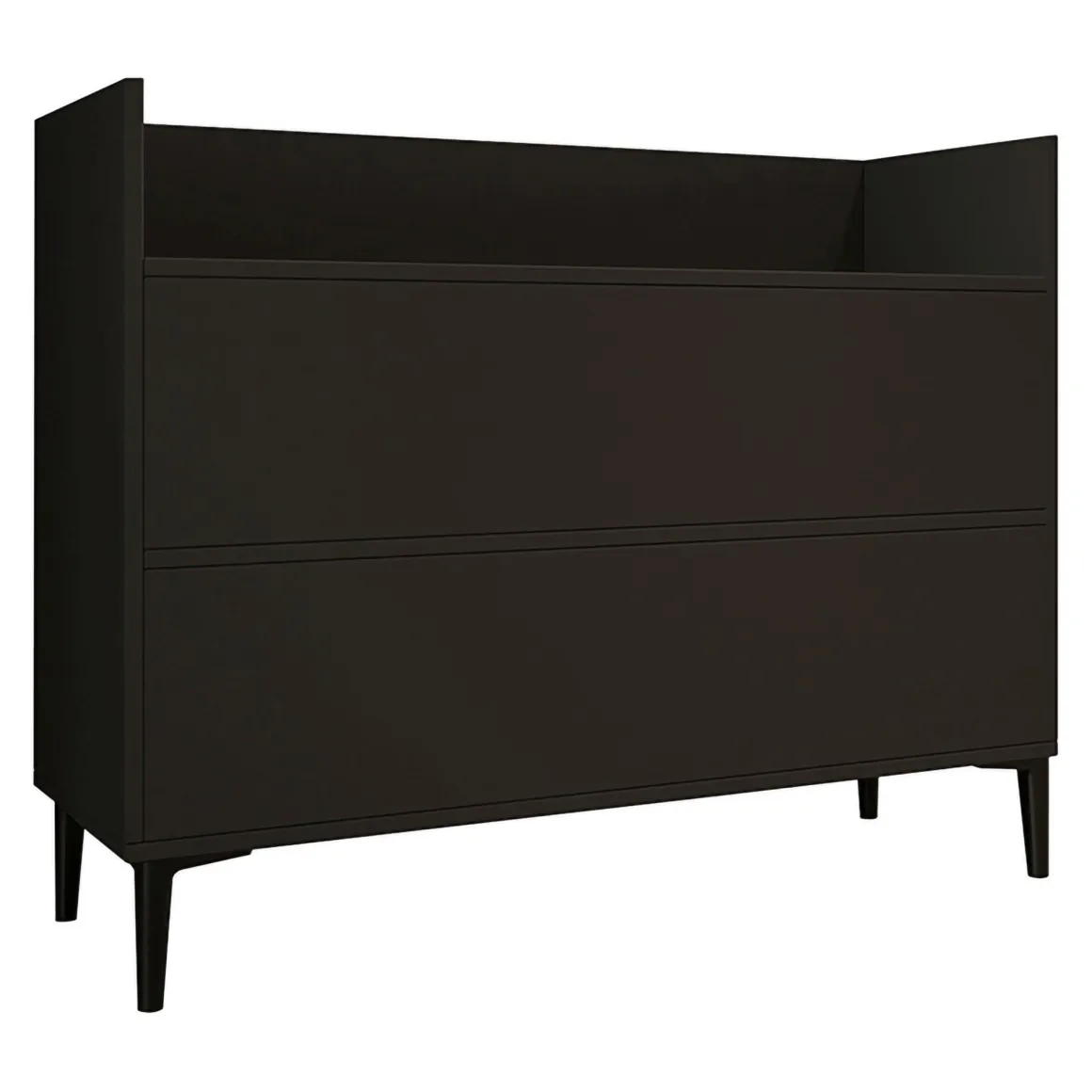 Consolle Nero Antracite 2 Vani Colore Ripiano Nero 110x35x85h cm, Sfumatura Colore Struttura Antracite - Trappeto