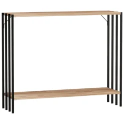 Consolle > Dmora Consolle Nero Marrone Rovere un Ripiano un Vano 90x26x74h cm, Colore Ripiano Marrone - Ravello Marrone, Nero Rovere