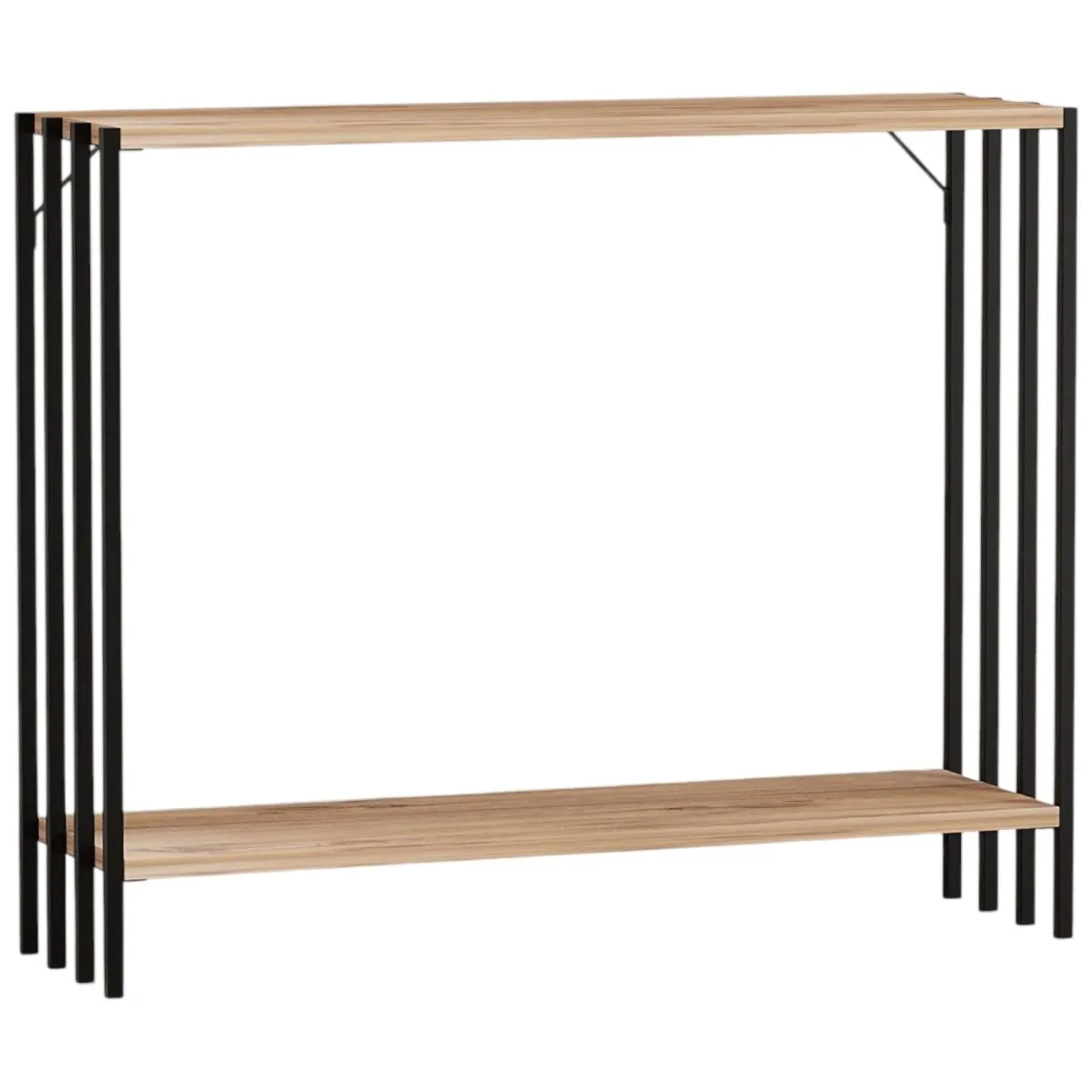 Consolle > Dmora Consolle Nero Marrone Rovere un Ripiano un Vano 90x26x74h cm, Colore Ripiano Marrone - Ravello Marrone, Nero Rovere