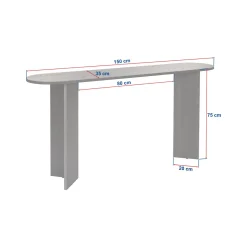 Consolle Nero un Ripiano Peso Supportato 25 kg 150x35x75h cm, Colore Ripiano Nero - Cercino