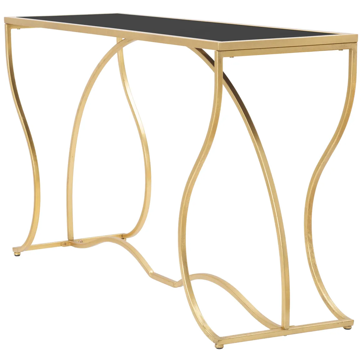 Consolle oro Fume Trasparente un Ripiano Materiale Struttura in Vetro 130x40x75h cm, Colore Ripiano Trasparente - Otepaa