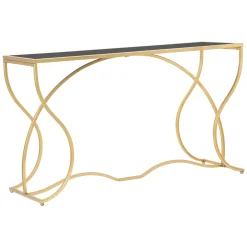 Consolle oro Fume Trasparente un Ripiano Materiale Struttura in Vetro 130x40x75h cm, Colore Ripiano Trasparente - Otepaa