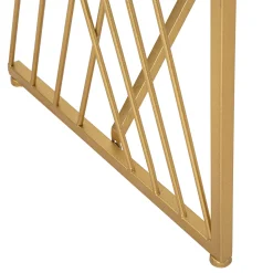 Consolle > Dmora Consolle oro Trasparente un Ripiano Materiale Struttura in Vetro 120x41x81h cm, Colore Ripiano Trasparente - Rankin Trasparente, Oro