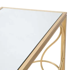 Consolle oro Trasparente un Ripiano Materiale Struttura in Vetro 140x40x80h cm, Colore Ripiano Trasparente - Dilija