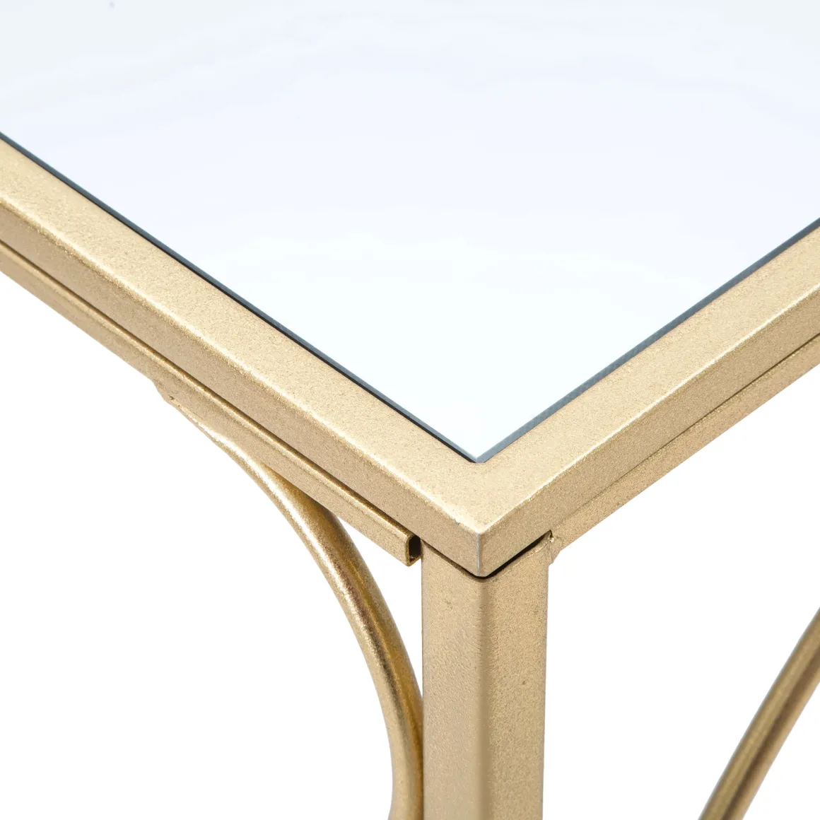 Consolle oro Trasparente un Ripiano Materiale Struttura in Vetro 140x40x80h cm, Colore Ripiano Trasparente - Dilija