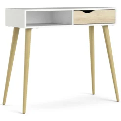 Consolle scandi 103x43x89h cm bianco e quercia - Diaspo