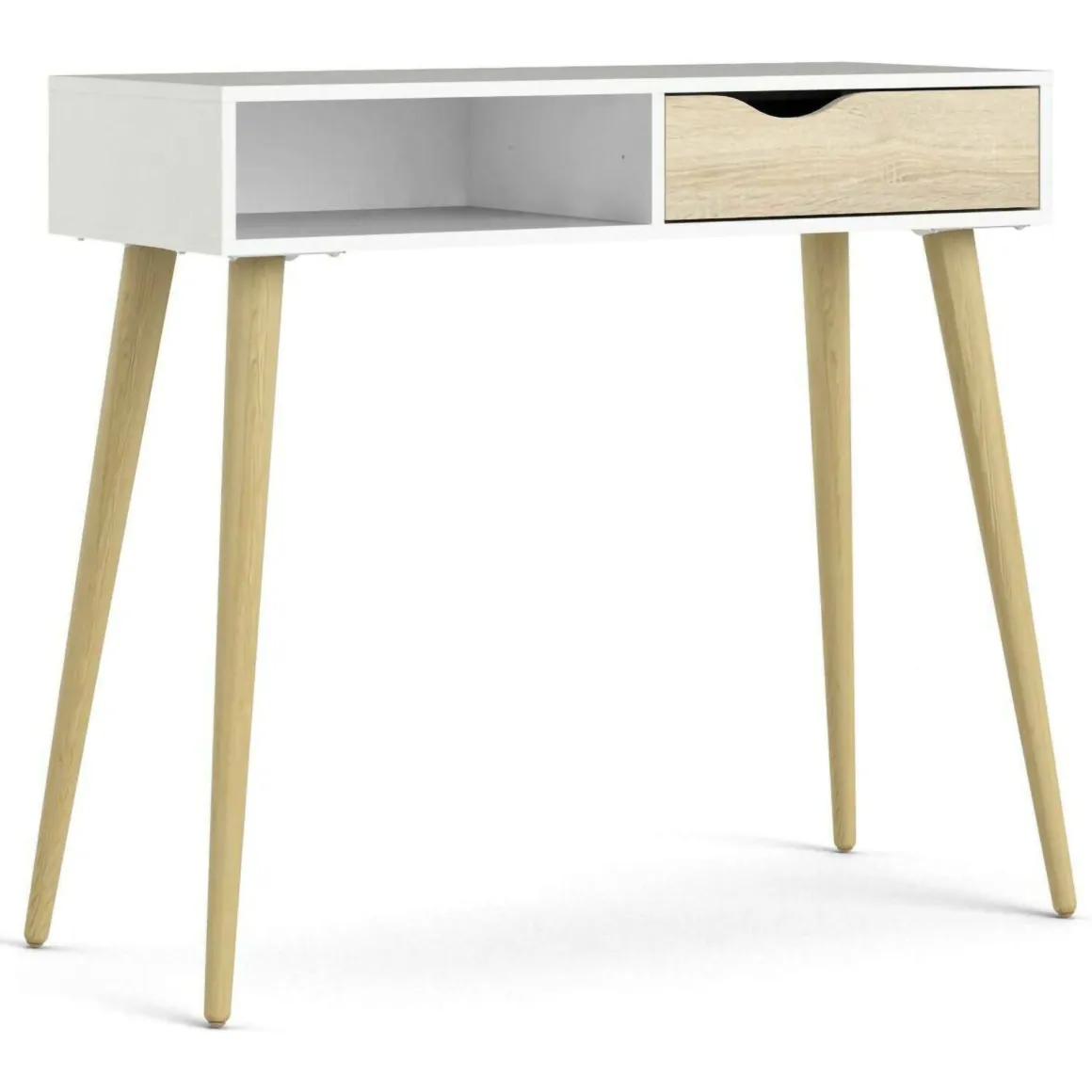 Consolle scandi 103x43x89h cm bianco e quercia - Diaspo
