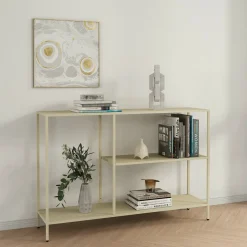 Consolle > Dmora Consolle Vaprio, 120x30 h80 cm, Panna Bianco Panna
