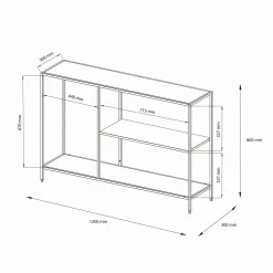 Consolle > Dmora Consolle Vaprio, 120x30 h80 cm, Panna Bianco Panna