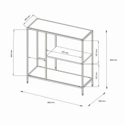 Consolle 80x30x80h cm ardesia - Noto