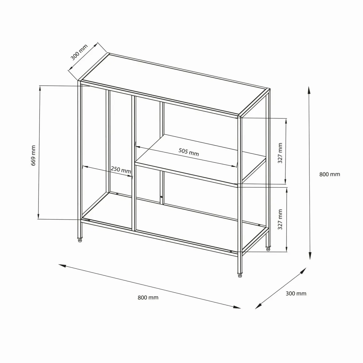 Consolle 80x30x80h cm ardesia - Noto