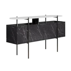 Consolle > Dmora Consolle 150x38x86h cm bianco e grigio - Vance Grigio, Bianco