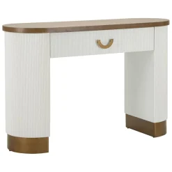Consolle > Dmora Consolle 121x40x78h cm bianco e marrone - Cadre Marrone, Bianco