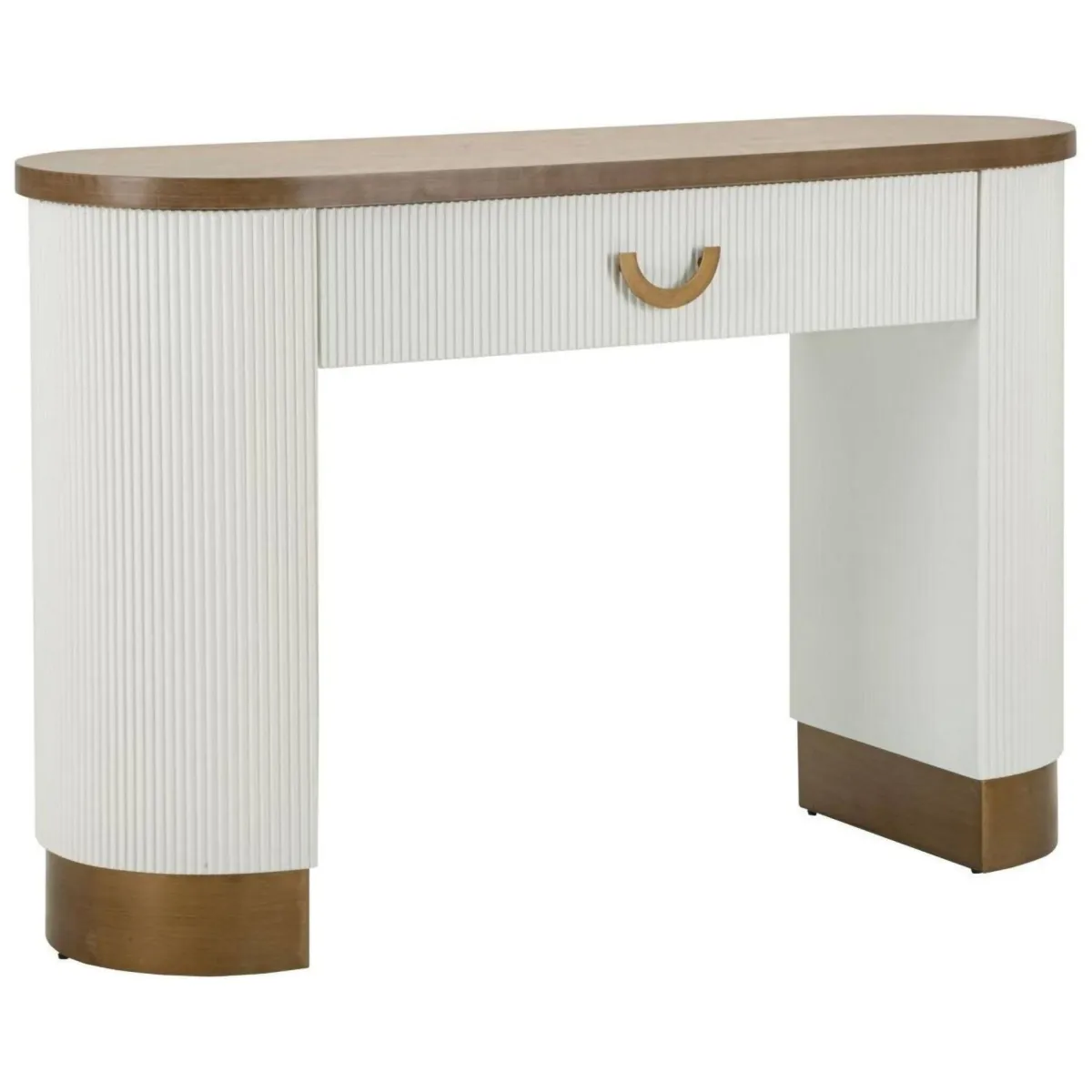 Consolle > Dmora Consolle 121x40x78h cm bianco e marrone - Cadre Marrone, Bianco