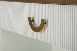 Consolle > Dmora Consolle 121x40x78h cm bianco e marrone - Cadre Marrone, Bianco