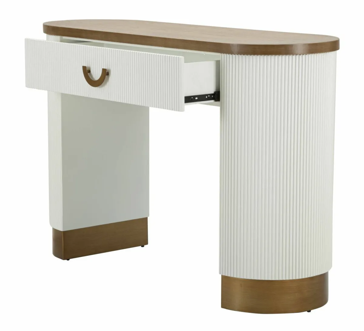 Consolle > Dmora Consolle 121x40x78h cm bianco e marrone - Cadre Marrone, Bianco