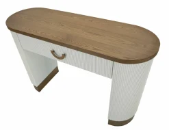Consolle > Dmora Consolle 121x40x78h cm bianco e marrone - Cadre Marrone, Bianco