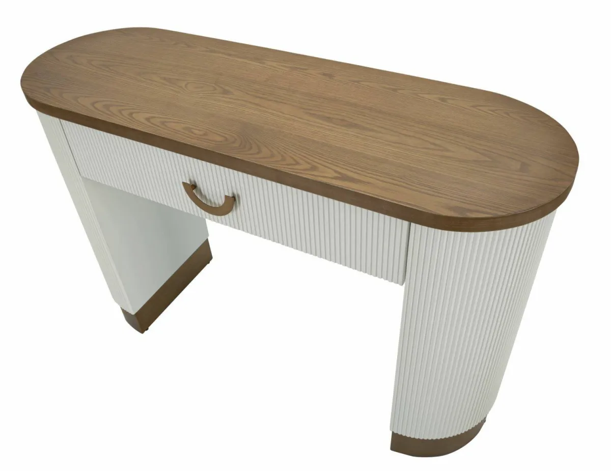 Consolle > Dmora Consolle 121x40x78h cm bianco e marrone - Cadre Marrone, Bianco