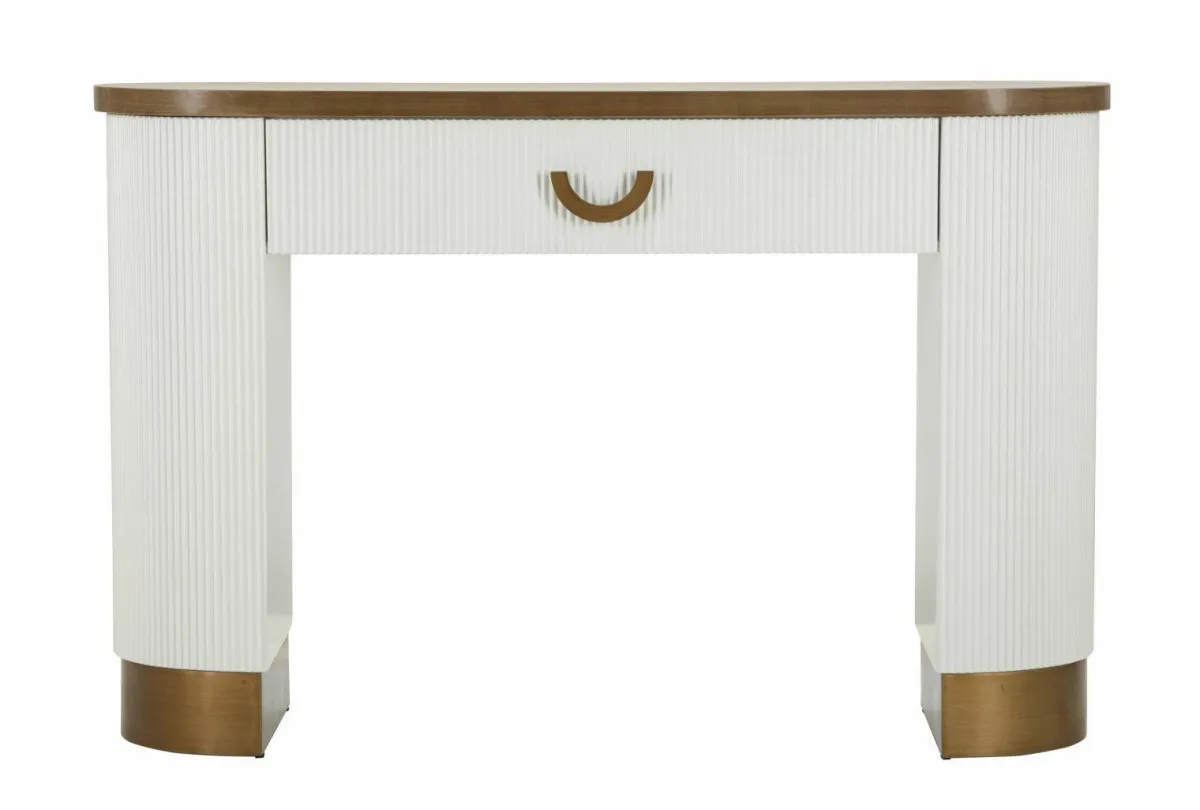 Consolle > Dmora Consolle 121x40x78h cm bianco e marrone - Cadre Marrone, Bianco