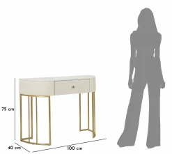 Consolle 100x40x75h cm bianco e oro - Niccolo