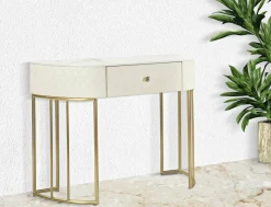 Consolle 100x40x75h cm bianco e oro - Niccolo
