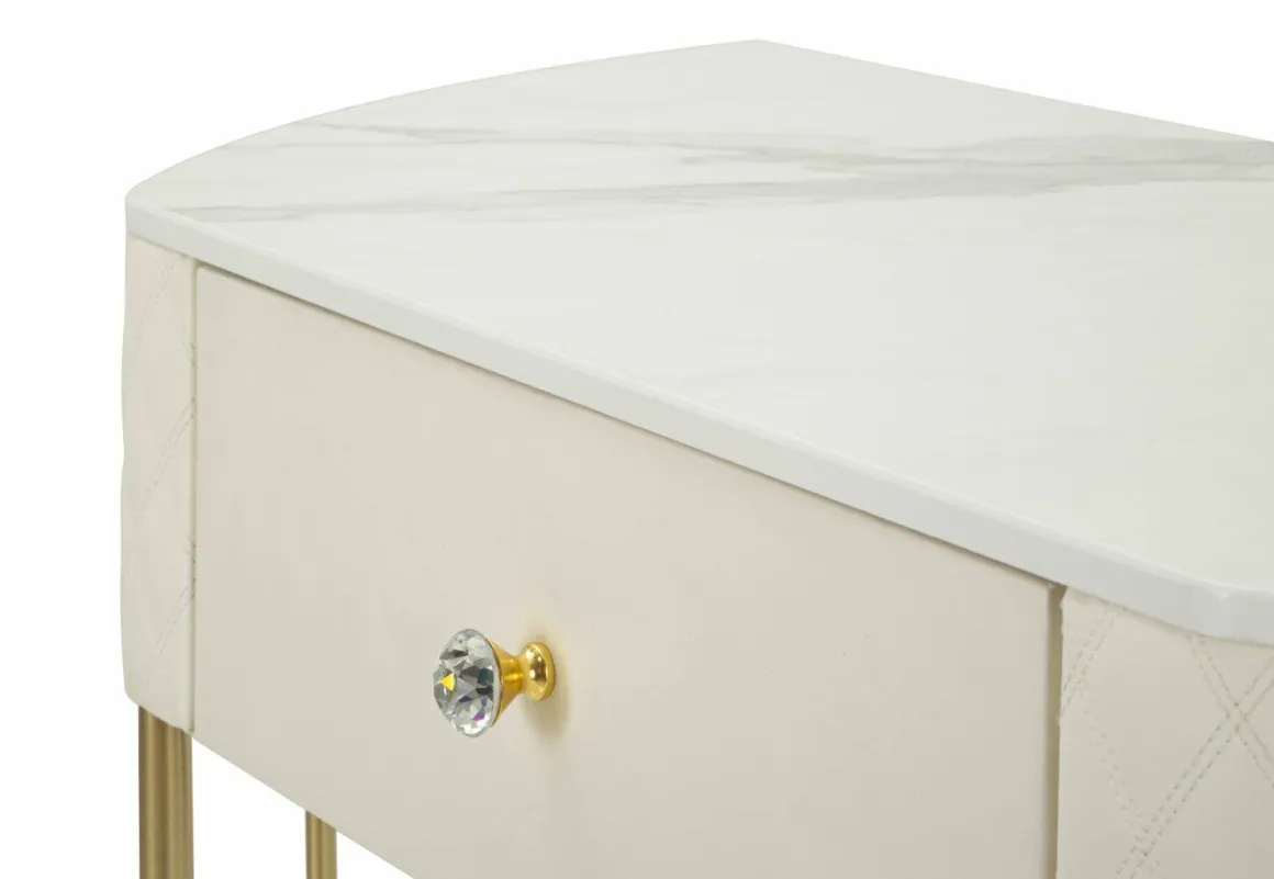 Consolle 100x40x75h cm bianco e oro - Niccolo