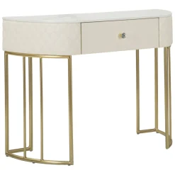 Consolle 100x40x75h cm bianco e oro - Niccolo