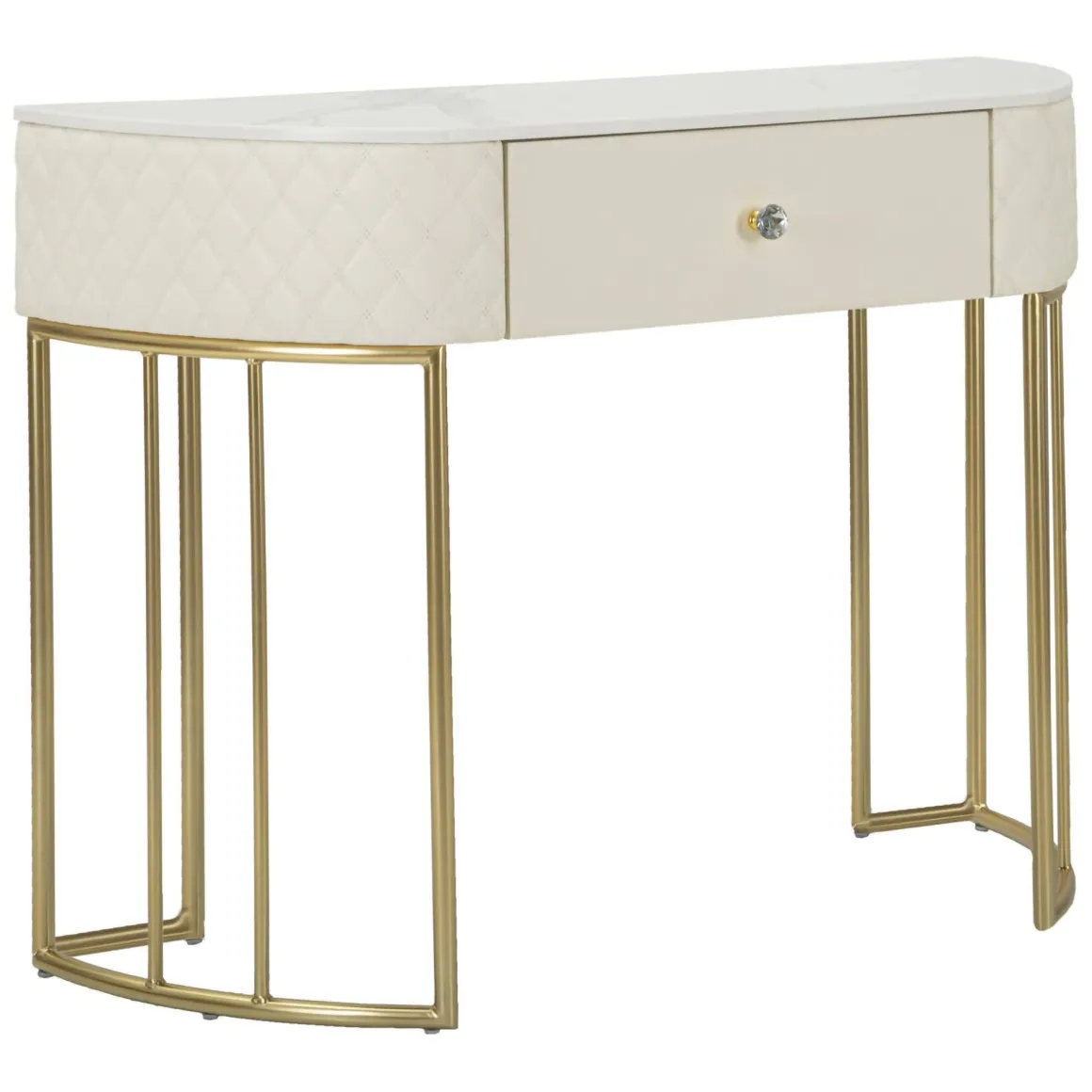 Consolle 100x40x75h cm bianco e oro - Niccolo