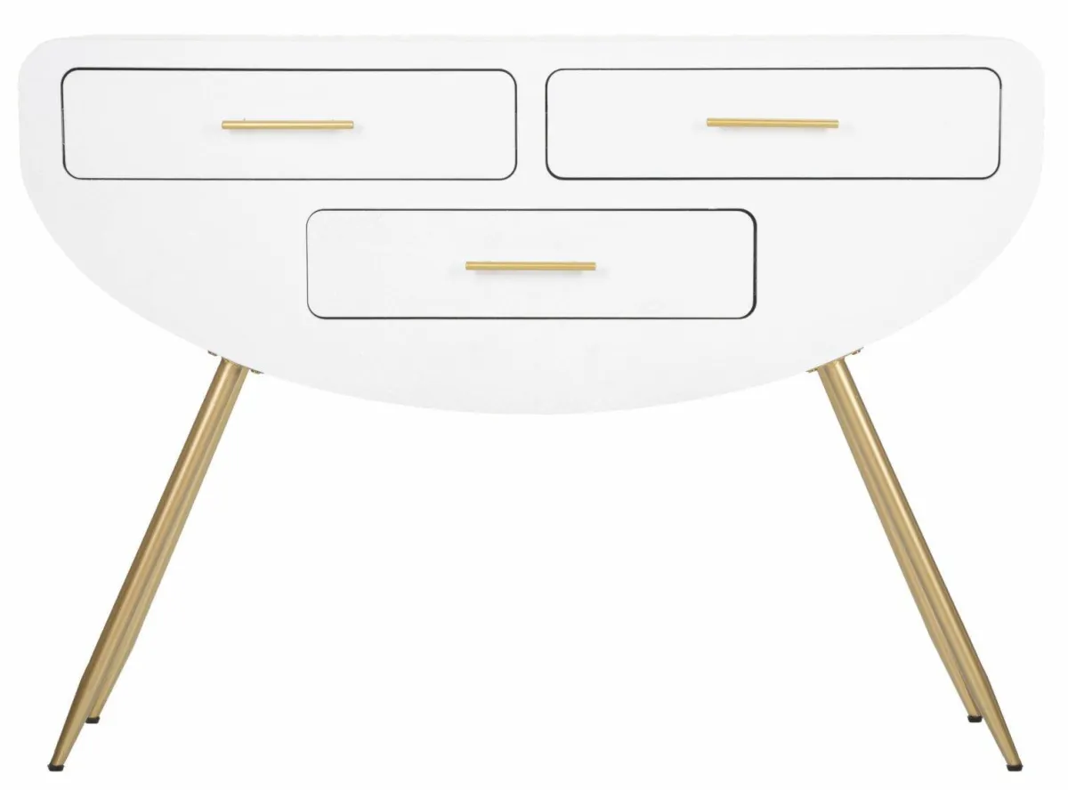 Consolle > Dmora Consolle 110x40x80h cm bianco e oro - Tomato Oro, Bianco