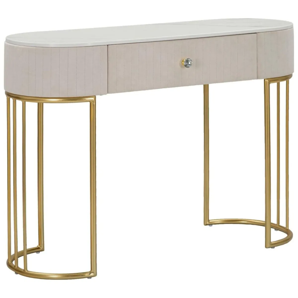 Consolle > Dmora Consolle 100x40x75h cm crema e bianco - Abstraktes Bianco, Bianco Crema