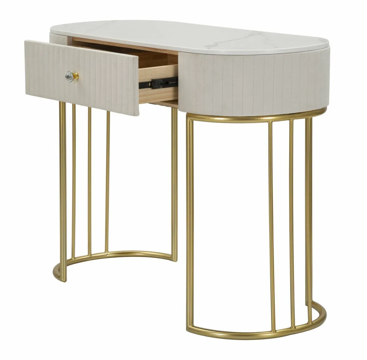 Consolle > Dmora Consolle 100x40x75h cm crema e bianco - Abstraktes Bianco, Bianco Crema