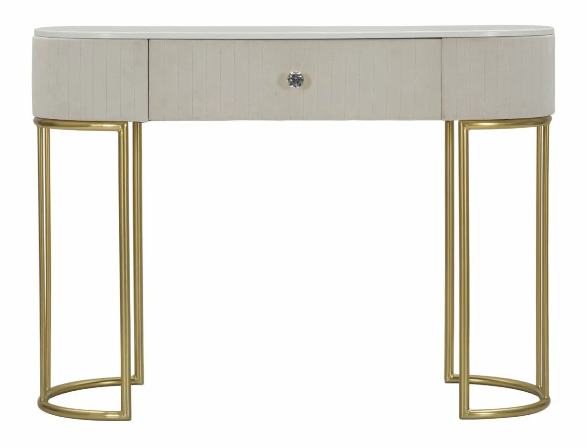 Consolle > Dmora Consolle 100x40x75h cm crema e bianco - Abstraktes Bianco, Bianco Crema