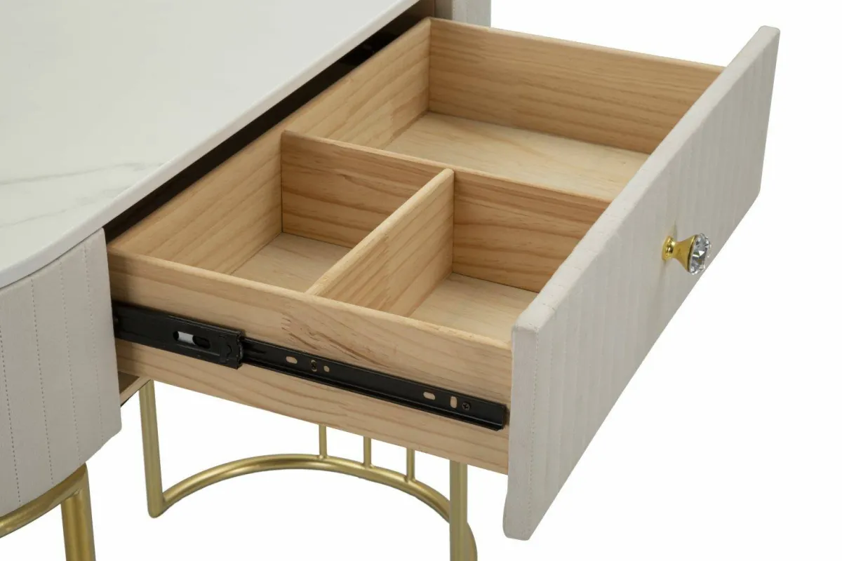 Consolle > Dmora Consolle 100x40x75h cm crema e bianco - Abstraktes Bianco, Bianco Crema