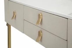 Consolle > Dmora Consolle 100x40x80h cm crema e oro - Ronda Oro, Bianco Crema